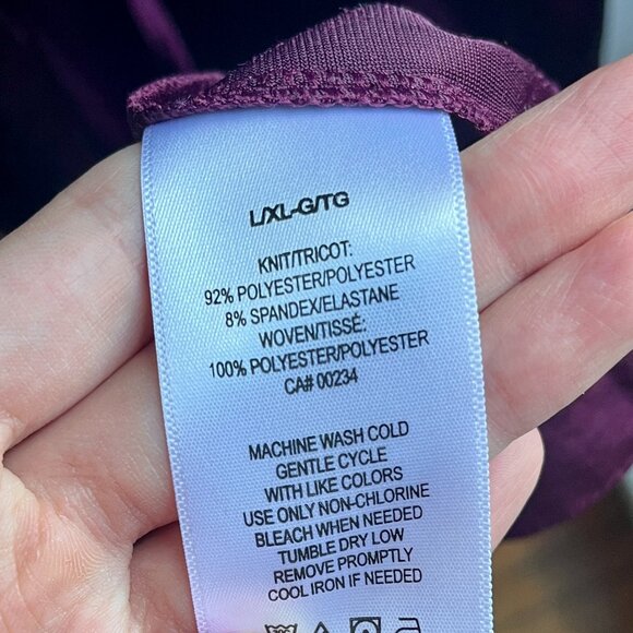 H BY HALSTON | Purple Velvet Robe Dress | Size L - Picture 6 of 6